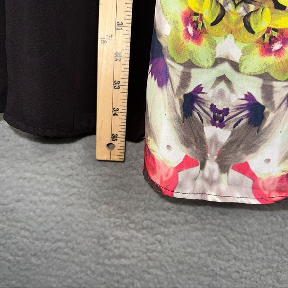 Prabal Gurung for Target Dress Womens 10 Black Floral Accents Mirror Print Mini - Picture 7 of 9